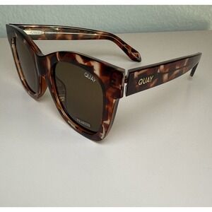 QUAY AFTER HOURS LUXE 1212 Brown Tortoise Plastic Oversized Polarized Sunglasses